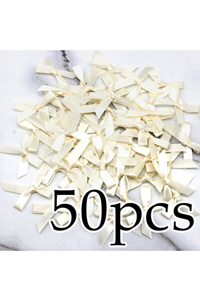 Choice 4cm Beige (50 Pcs) 4*4cm Colourful Ribbon Bows Small Size Polyester Sa...