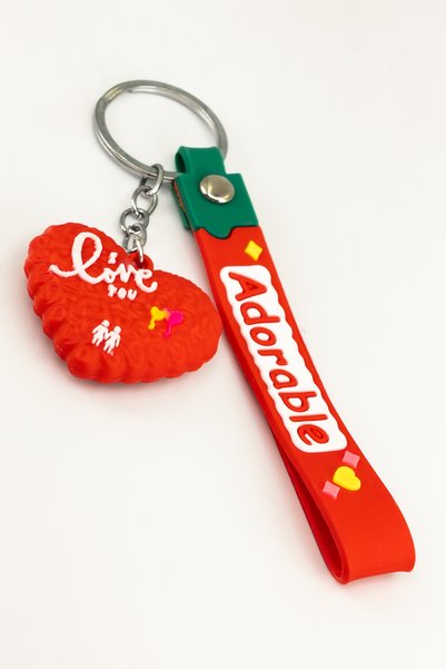 shop Heart Shaped Red Pvc Keychain – Eco-Friendly, Gift Valentine's Day