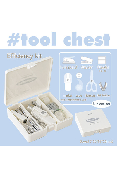 Choice 1 WHITE Mini Puncher Stapler Staple Hole Tape Machine Set Ins Multifun...