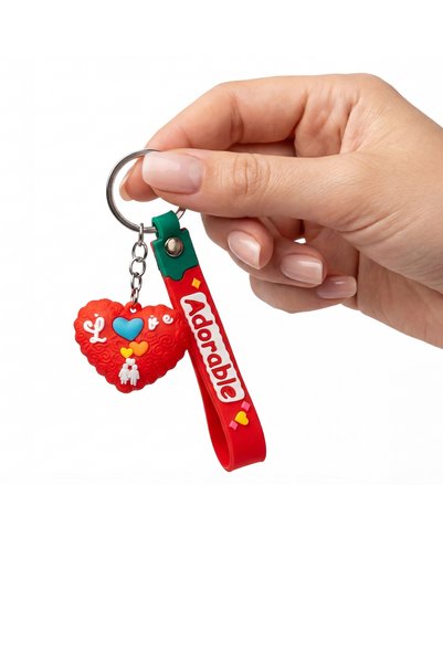 shop Heart Shaped Red Pvc Keychain – Eco-Friendly, Gift Valentine's Day