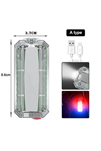 Choice مصباح تحذيري LED أحمر وأزرق وامض، مزود بمشبك كتف، مصباح يدوي خارجي للج...