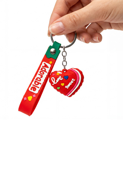 shop Heart Shaped Red Pvc Keychain – Eco-Friendly, Gift Valentine's Day