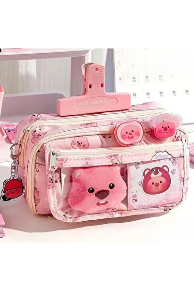 choice2 Pink High Quality Kapibara Cartoon Pencil Case with Flip Top for Easy...