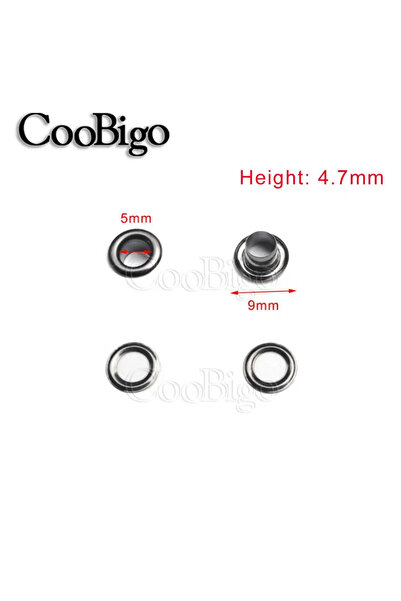choice2 Dia. 5mm 100sets Metal Eyelets Grommets Ring Kit for Clothes Shoe Rep...