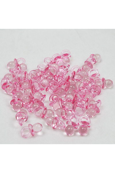 Choice L Pink 50Pcs Transparent Acrylic Mini Pacifier Baby Shower Girl Boy Bi...