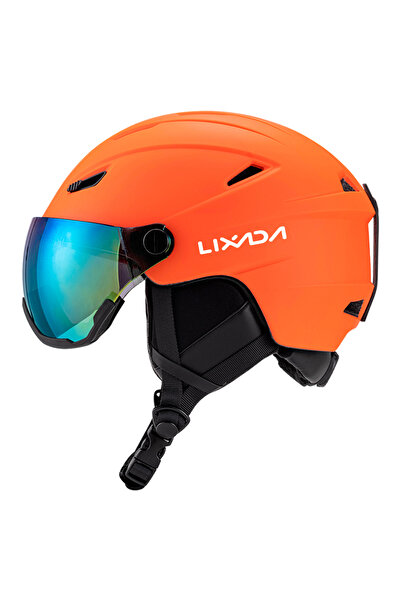 Choice خوذة تزلج متكاملة من ليكسادا، لون برتقالي، للرجال والنساء، مع واقي وجه...