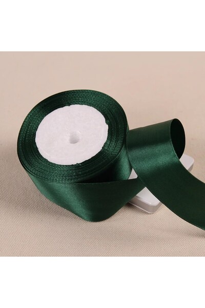 Choice شريط ساتان أخضر داكن ذو وجه واحد، طوله ٢٢ مترًا وعرضه ٤ سم، طوله ٢٥ يا...