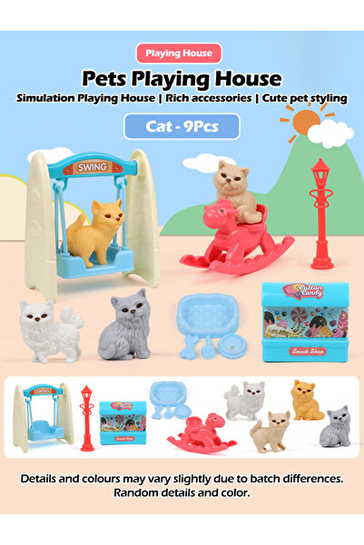 Choice4 9pcs Cat swing Cute Dog Pet Basket Family Toys Dog Doll Set Dog Cage ...