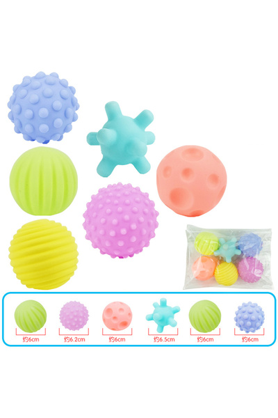 Choice مجموعة كرات ماكارون بوب متعددة الملمس مكونة من 6 قطع، لتنمية حواس اللم...