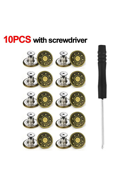 Choice4 H 10PCS/Pack 17mm Jeans Waist Butt Adjustable Nail Free Waist Extende...