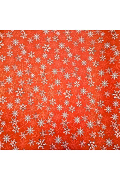 REX Gift wrapping paper, red color, white flakes, 200x70 cm