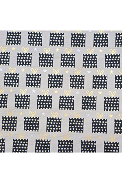 REX Gift wrapping paper, cream color, black gifts, 200x70 cm