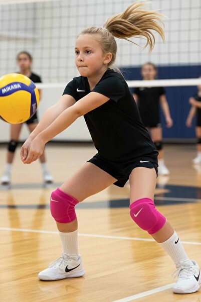 Nike Çocuk Voleybol Dizlik 7-10 Yaş Beyaz