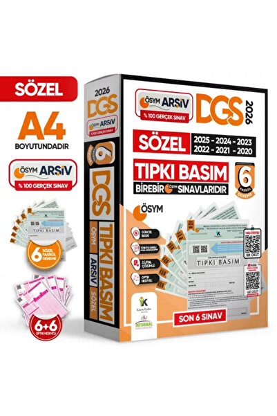 Karakutu Yayınları 2026 DGS SÖZEL (SÖZ) ÖSYM Çıkmış Soru Tıpkı Basım 6lı Dene...