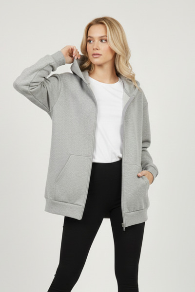 UNCİA OUTDOORS Γυναικεία ζακέτα με φερμουάρ και κουκούλα, Oversize, Άνετη εφα...