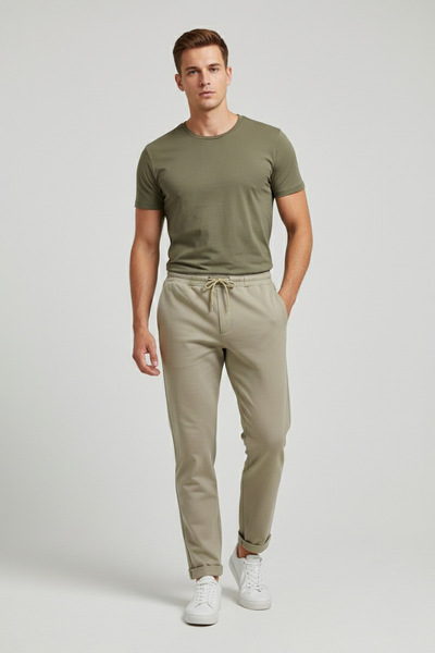 Fulla Moda Beli Bağlamalı Duble Paça Pantolon