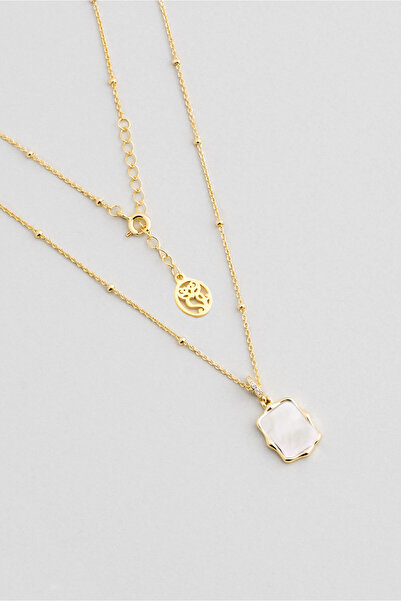 So CHIC... Güneş Işığı 18 Ayar Sarı Altın Kaplama 45 Cm Gümüş Minimal Kolye