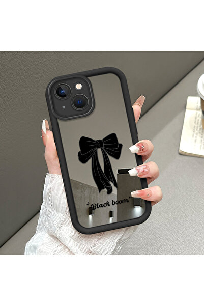 ucuc حافظة سيليكون سوداء مقاومة للسقوط متوافقة مع آيفون 14 بلس مع أنماط شريطي...