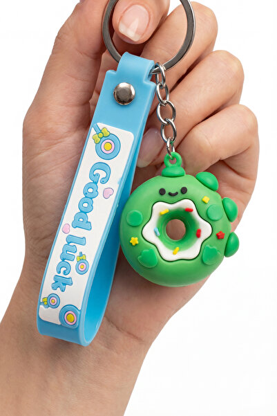shop سلسلة مفاتيح مطاطية ملونة على شكل دونات (دونات) - تصميم ممتع، خفيف الوزن ومتين