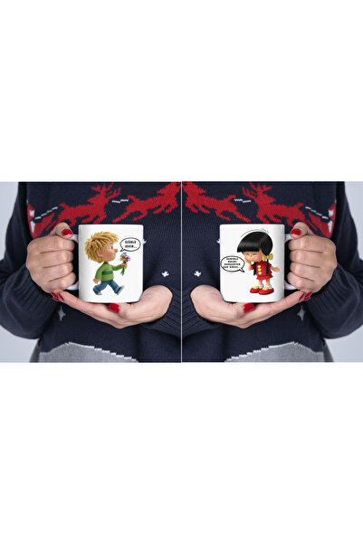 sıradışıhediyem Cedric Ceyn Love Couple Mug Cup Love Mug Cup Valentine's Day Couple Mug Cup 2Pcs