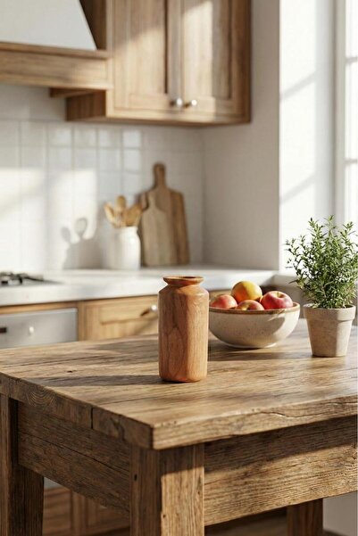 Atbyhome Wooden Vase Asper Small Decorative Cobalt 16 cm