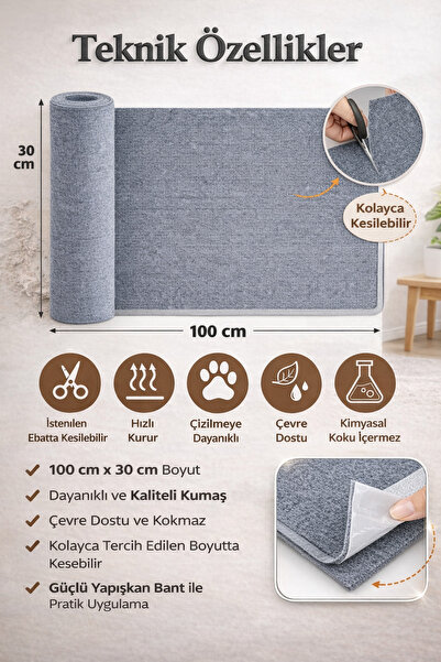 Yapıştırılabilir , Kesilebilir Kedi Tırmalama Matı – Mobilya Koruyucu, Çizilmeye Dayanıklı