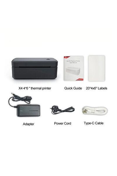Choice1 X4Black UK Plug Marklife X4 Thermal Label Printer Portable Printer for 4x6 Mailing Packages Printin