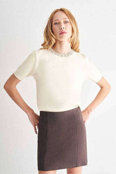 UTOPIAN Taş İşlemeli Triko Bluz