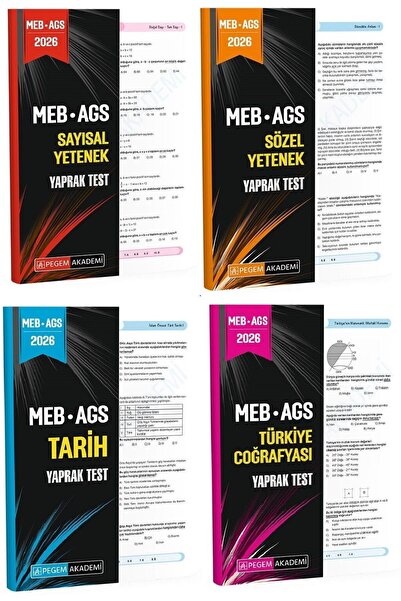 Pegem Akademi Yayıncılık Pegem 2026 MEB-AGS Sayısal + Sözel Yetenek + Tarih +...