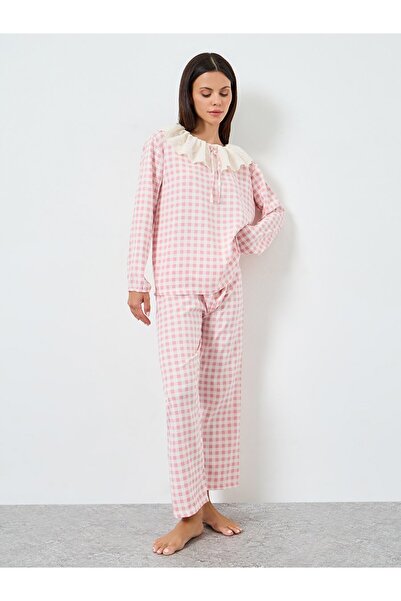Styli Check Patter Tops&Pants Pajama Long Sets