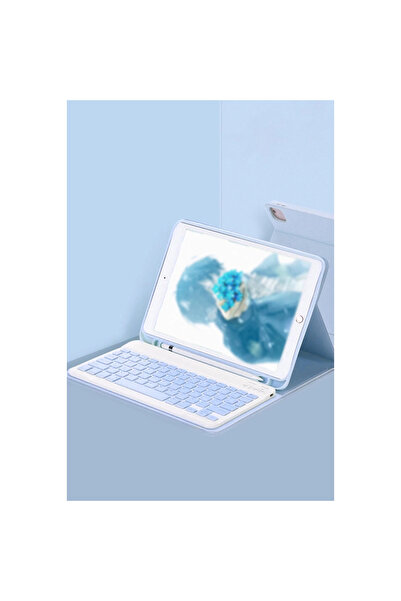 eco port İpad 5 Air 9.7 Kılıf Kc01 Smart Klavyeli Tablet Kılıfı - Mavi