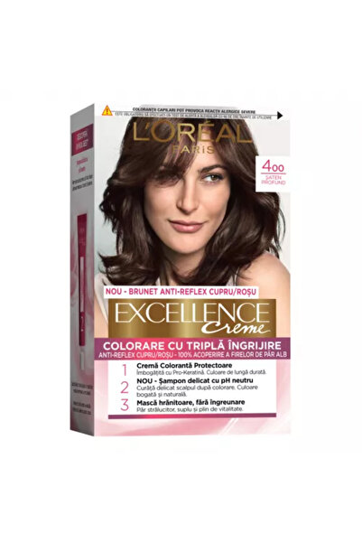 L'oreal Vopsea de păr Excellence Creme 400 Castaniu intens