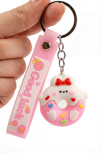 shop سلسلة مفاتيح مطاطية ملونة على شكل دونات (دونات) - تصميم ممتع، خفيف الوزن ومتين