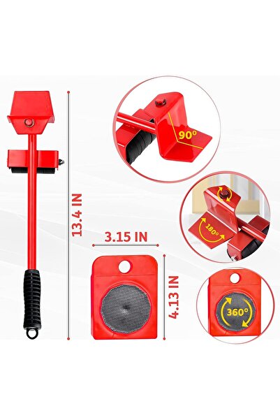 Yuwell YU WELL Furniture Lifting & Moving System Toolset with 4 sliders & Lifting Tool For Heavy Appliance