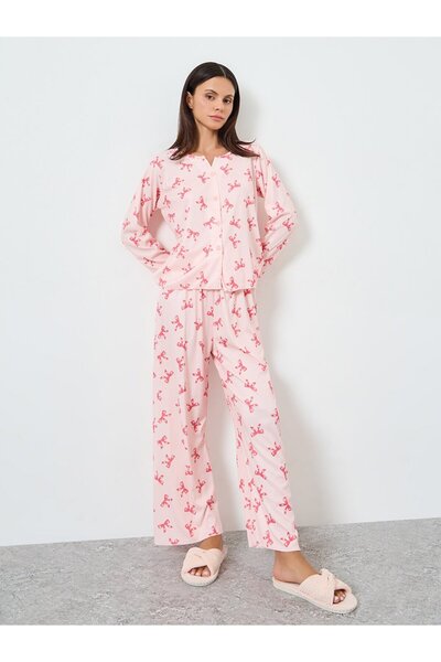 Styli Allover Printed Tops&Pants Pajama Long Sets