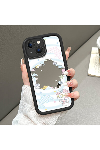 ucuc حافظة سيليكون سوداء مقاومة للسقوط متوافقة مع آيفون 15 بلس مع أنماط لطيفة...