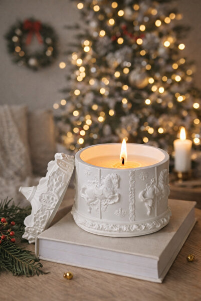 WOOZY SHOP Atlı Karınca Mumlu Dekoratif Kutu – Kapaklı | 10×15 cm