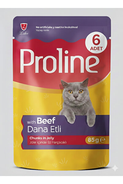 Pro Line Pouch Dana Etli Yaş Kedi Maması 6 x 85gr