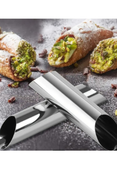 OEM Set of 6 Pufo Metal Cylindrical Cake Molds, Pastry Rolls, 13 cm, Silver