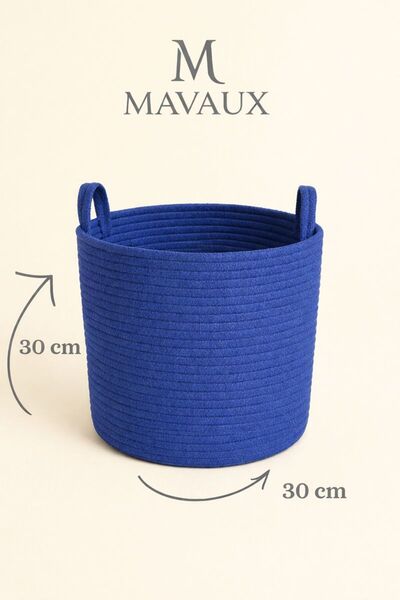 MaVaux Multi-Purpose, 30Cm-30Cm Medium Size, with Side Handles, Jute, Wicker, Woven Basket, Organizer