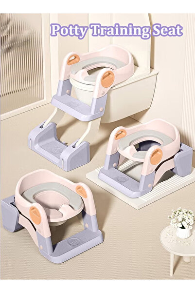 Generic مقعد تدريب الأطفال على استخدام المرحاض 3 في 1 مع كرسي قابل للطي وسهل ...