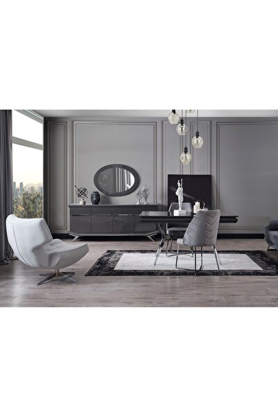 AYDINEV ASYA GÜMÜŞ MDF YEMEK ODASI TAKIMI