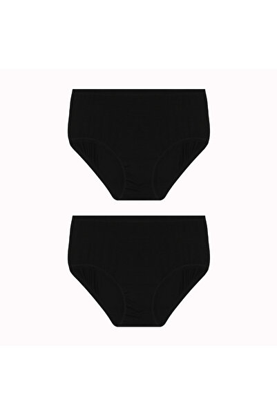 Q-EN Large Size 2-Piece High Waist Non-Marking Slip Bamboo Panties