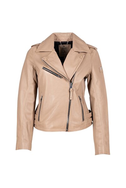 mauritius Women's Beige Leather Jacket MSWBjelle