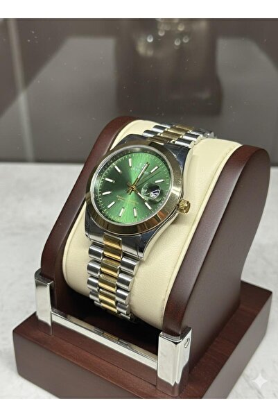 Feronnucci ساعة يد رجالية بسوار معدني من الفولاذ مع تقويم تناظري + هدية سوار +