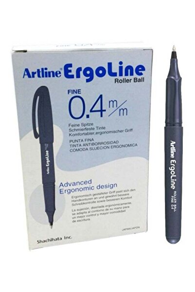 artline مجموعة أقلام حبر جاف إرغولاين سوداء مكونة من 12 قلمًا ERG-4400BK