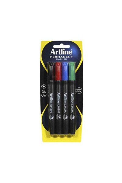 artline قلم تحديد دائم مكون من 4 قطع أسود/أخضر/أحمر EPF-700/4B