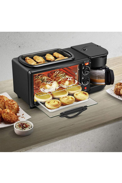 EHOME 3 In 1 Electric Breakfast Station With Timer, Baking Tray, Baking Rack,...