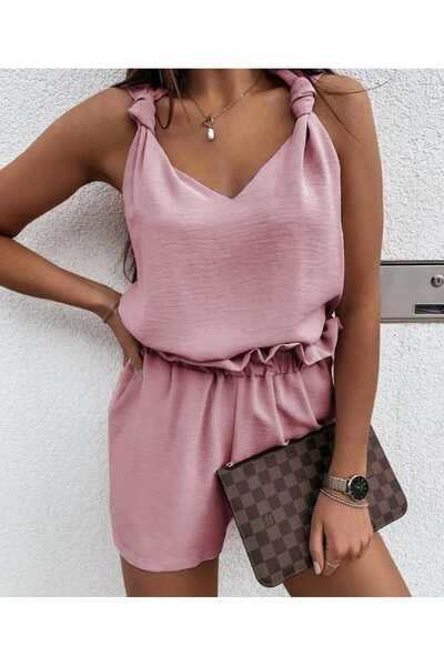 ahanora Aerobin Fabric Shorts Set (Powder)