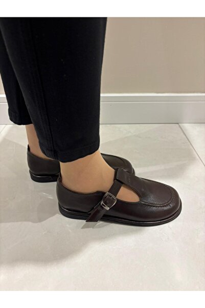 Emily Nikel Ayarlanabilir Toka Detaylı Kadın Loafer - KAHVERENGİ RUSTİK
